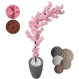 Cerejeira Curvada Rosa Bebê Árvore Artificial + Vaso Grande