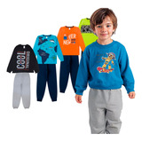 8 Peças Em Conjunto De Moletom Infantil 4 Calças + 4 Blusas