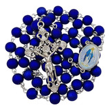 Talisman4u Royal Blue Beads Rosario Católico Collar Virgen