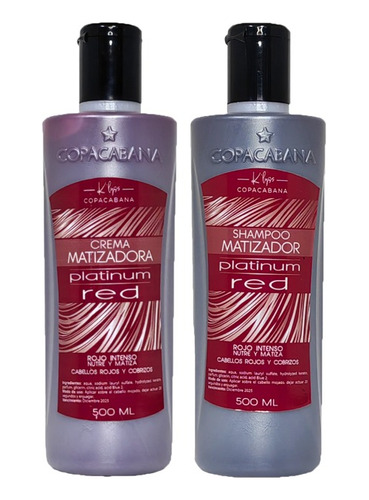 Kit X3 Shampoo / Crema Matizador Rojo 500ml Copacabana