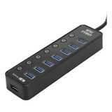 Estación De Acoplamiento De 7 Puertos Usb 3.0 Hub Smart 2a D