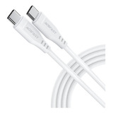 Cable De Datos Carga Rápida Tipo-c A Tipo-c 60w Para Laptop Color Blanco