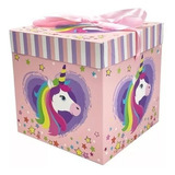 Pack 6 Cajas De Regalo Sorpresa Plegable 15cm Unicornio 