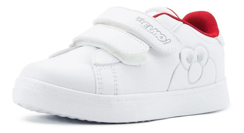 Tenis Niño Plaza Sésamo Velcro Elmo Color Blanco 18-24