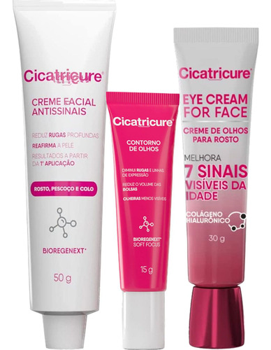 Kit Cicatricure Creme De Olhos Para Rosto Reduz Rugas