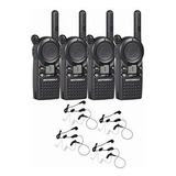 4 Motorola Cls1110 Radio Walkie Talkie Con 4 Auriculares Ptt