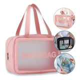 Bolsa Feminina Transparente Necessaire Maquiagem Grande Cor 