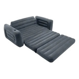 Intex Sillon Sofa Cama Inflable Queen Portavasos Color Gris