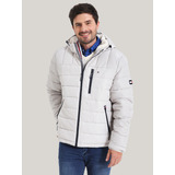 Parka Hoodie Quilted Con Logo Blanco Tommy Hilfiger