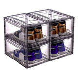 4 Caja De Zapatos Tenis Apilable Premium Transparente Iman