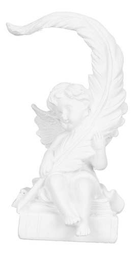 Estatueta De Resina De Estátua De Anjo Branco Com Decoração