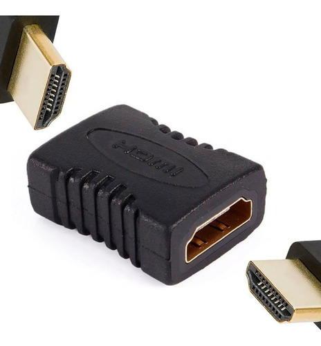 Ficha Hdmi Hembra Hembra Alrgue Prolongador Empalme Dorado