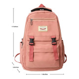 Mochila Bolso Escolar Juvenil Imprmeable Gran Capacidad 40l Color Coral Claro