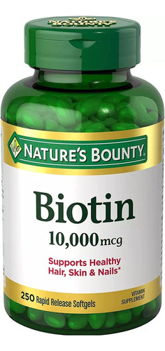 Biotina 10,000 Mcg Nature Bounty 250 Cápsulas
