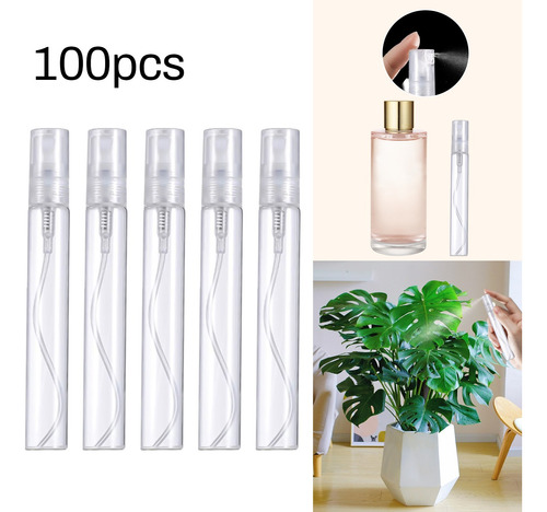 100 Pcs 10ml Mini Botellas Spray Perfume Vidrio Recargables