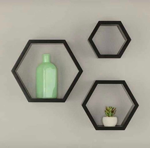 3 Repisas Hexagonales Flotantes Minimalistas Modernas Colór