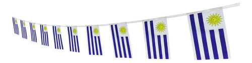 Banderas Rectangulares Uruguay  32 Banderines 21x14 Cm