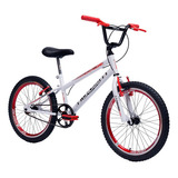 Bicicleta Aro 20 Infantil Masculino Cross Dia Das Crianças Cor Branco-vermelho Tamanho Do Quadro Único
