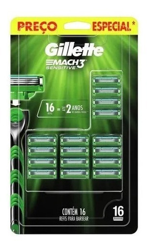 Refil Gillette Mach3 Sensitive Com 16 Unidades