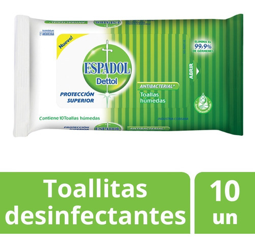 Toallas Antibacteriales Espadol Paquete 10 un