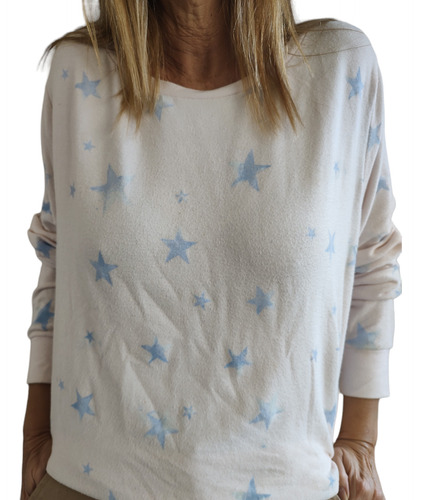 Buzo Abercrombie & Fitch - Stars - Color Crema - Talle M