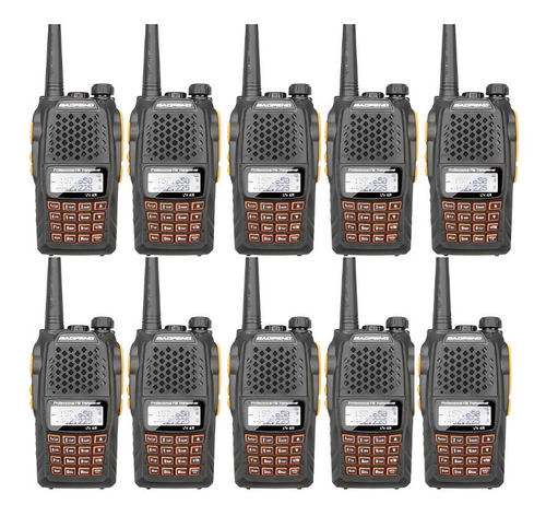 Kit 10 Radio Ht Uv 6r Wal Talk Construção Comunicação