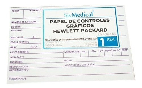 Papel De Controles Gráficos Hewlett Packard 9270-0485