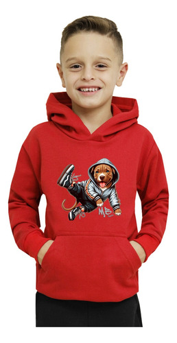 Blusa De Frio Infantil Cachorro Estiloso Moletom Streetwear