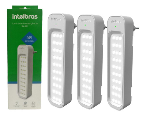 Kit 3 Lâmpadas Luminárias De Emergência 30 Leds Original Nfe