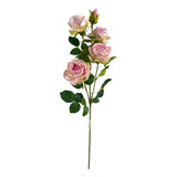 Ramo De Flores Artificiales Rosas Rosadas 82cm Deco 20317
