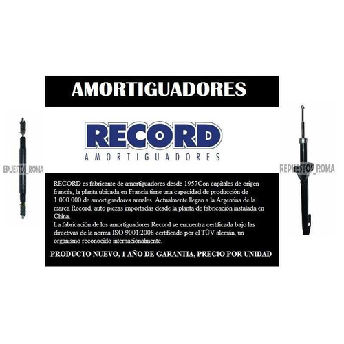 Kit Amortiguadores Record Trasero Bmw Serie 1 116i - 11 Foto 2