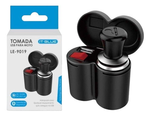 Carregador De Celular Pra Moto Usb Com Acedendor ( Guidão )