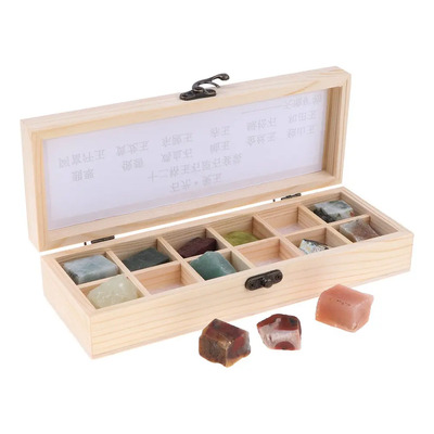 Caja De 12 Piedras Muestra De Jade Minerales Rocas Piedras