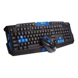 Combo Teclado Mouse Gamer Inalámbrico Hk8100 Mas Base 