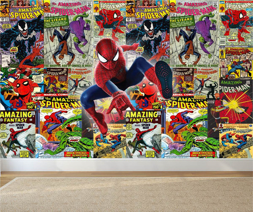  Adesivo Decorativo Heroes Marvel Hqs Quadrinhos Jornal M² 