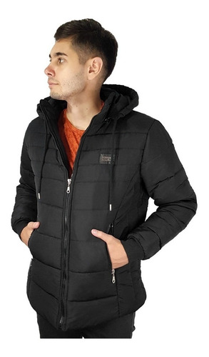 Campera Hombre Inflada Impermeable Polar Capucha Desmonta Ct