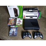 Xbox 360 2 Controles Kinect 3 Jogos 6 Meses Garantia Em 12x