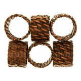 Pg8135 Jogo Com 6 Porta-guardanapos Rattan Marrom