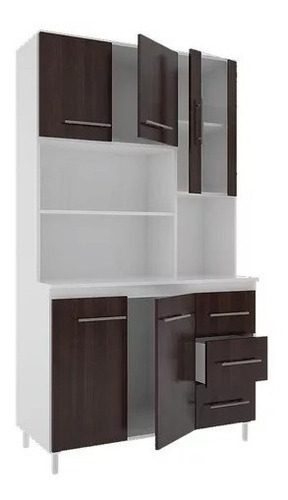 Aparador  Kit Triple Cocina 5 Puertas 3 Cajones Loft Hogar 