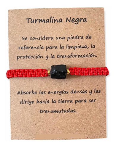 Pulsera Turmalina Negra Original Protección Tejida Chakras
