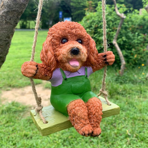 Estatuas De Jardín Para Columpio, Diseño De Perros Colgantes