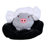 Miniso Peluche De Cerdito Morado Acostado En Sillon De Felpa