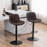 2 Pzs Sillas De Bar Taburete De Cocina, Giratorias Ajustable