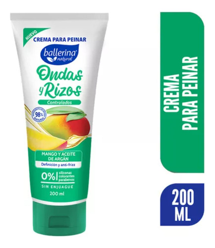 Ballerina Crema Peinar Ondas Y Rizos Pomo 200 Ml