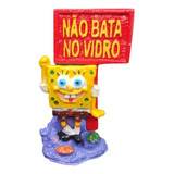 Enfeite De Aquário Placa Do Bob Esponja - Não Bata No Vidro