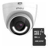 Imou Cámara Turret Ip Wifi 2mp T26en-plus-64 Con Microsd 64gb Y Letrero Disuasivo Sirena Integrada Led De Alta Potencia Microfono Integrado Audio Bidereccional Detección De Humanos Ir 30m T26en Ip67  