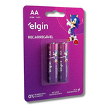 Kit 2 Pilhas Aa Recarregável Elgin 2700 Mah