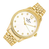 Relógio Champion Feminino Cn24011w Dourado - Kit Colar + Br