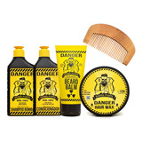 Barba Forte Danger Shampoo + Condic + Balm + Cera + Pente!