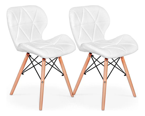 2 Cadeiras Jantar Bestchair Charles Eames Eiffel Slim Wood